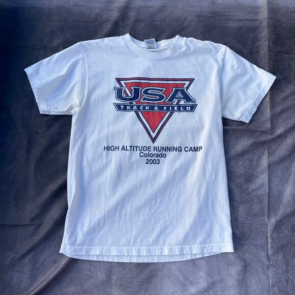 Vintage 2003 Team USA Track and Field High Altitude Running Camp White Sz Medium - Picture 1 of 8